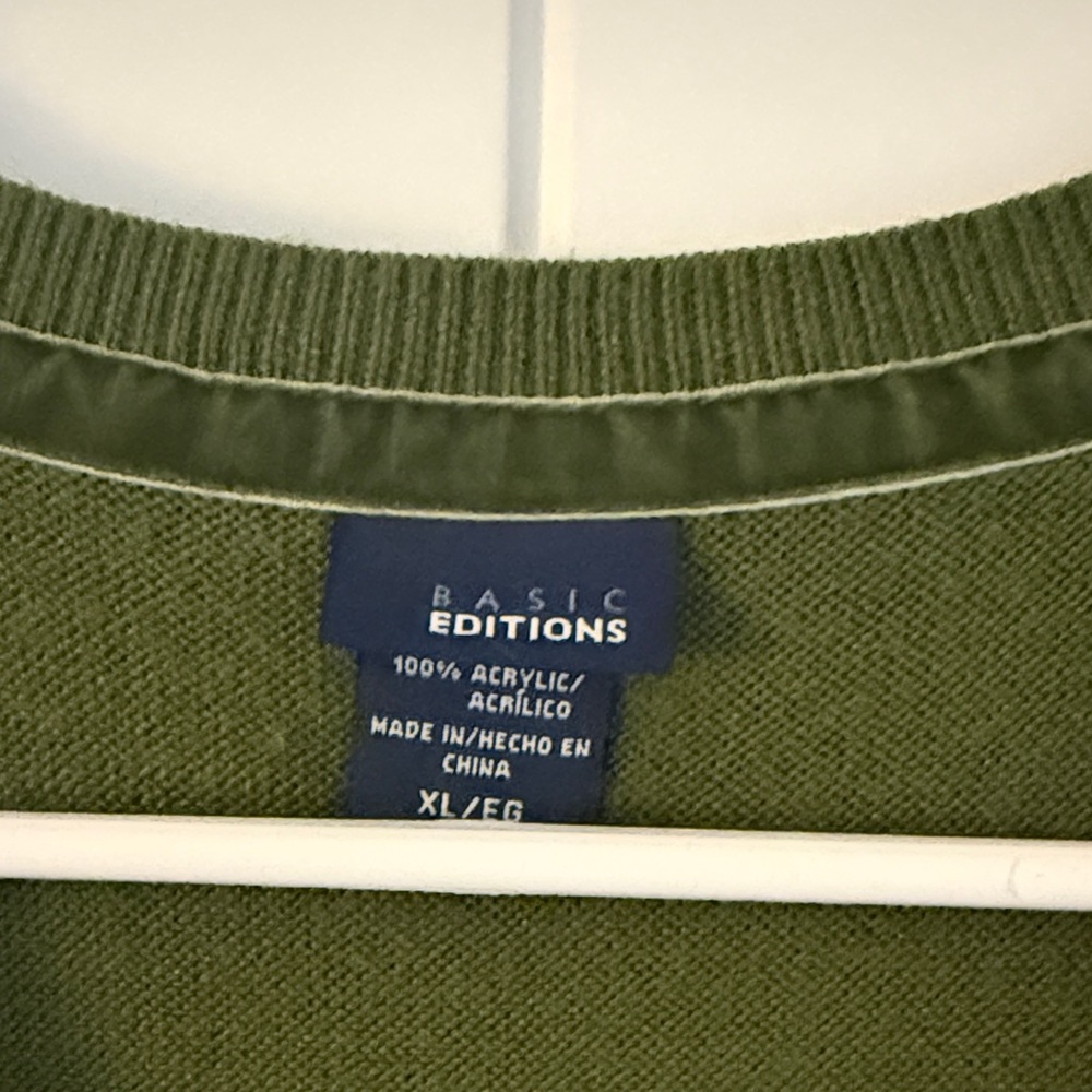 Basic Editions Olive Knit Top - Picture 2 of 3